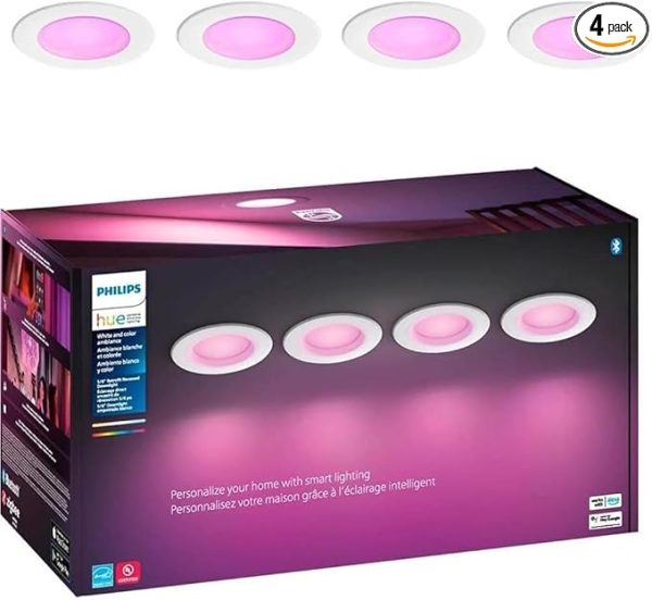 Philips Hue Smart 6 Inch LED Downlight - 4 Pack - Image 4