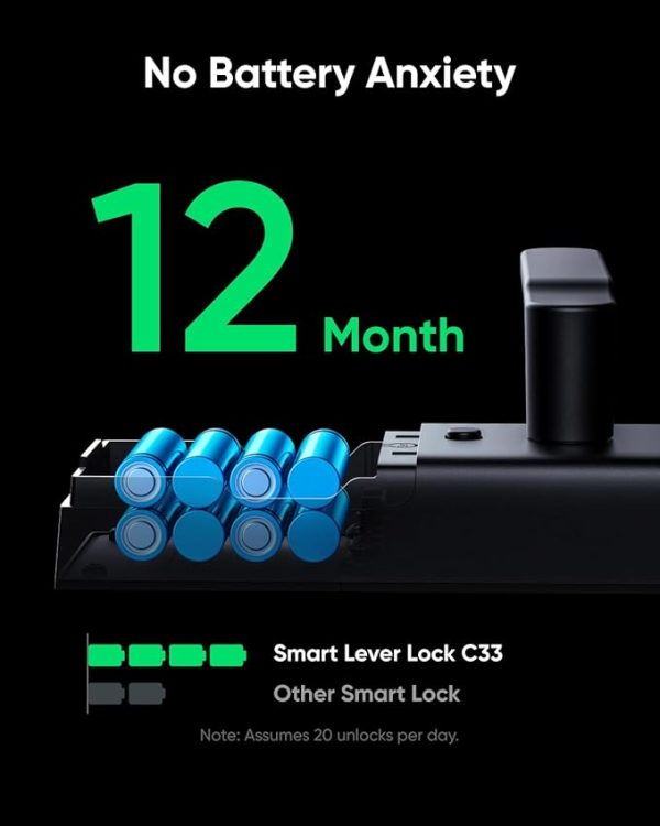 eufy Smart Lock C33, Keyless Fingerprint Door Lock with Handle - Image 4