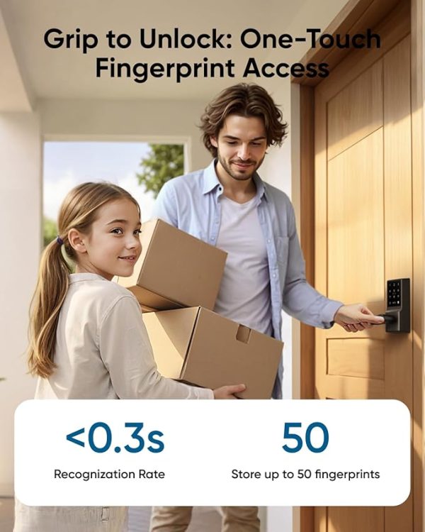 eufy Smart Lock C33, Keyless Fingerprint Door Lock with Handle - Image 6